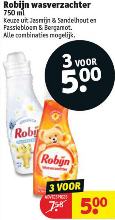 Robijn   wasverzachter folder aanbieding bij  Kruidvat - details