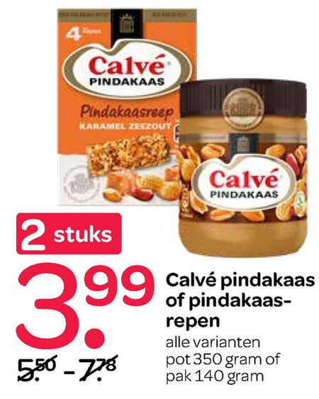 Calve   pindakaas, mueslireep folder aanbieding bij  Spar - details