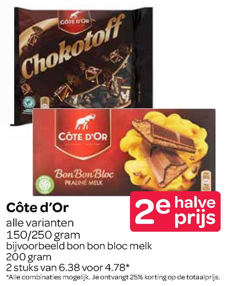 Cote D Or   chocolade folder aanbieding bij  Spar - details