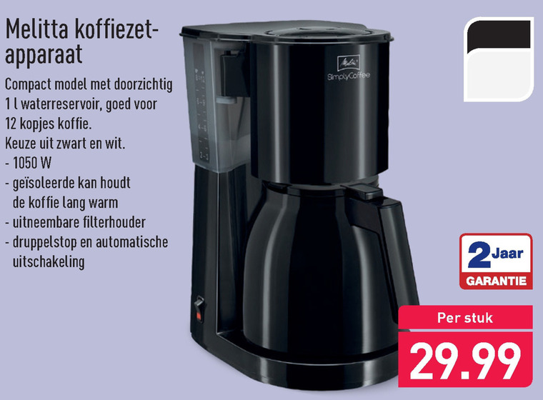 Melitta   koffiezetapparaat folder aanbieding bij  Aldi - details