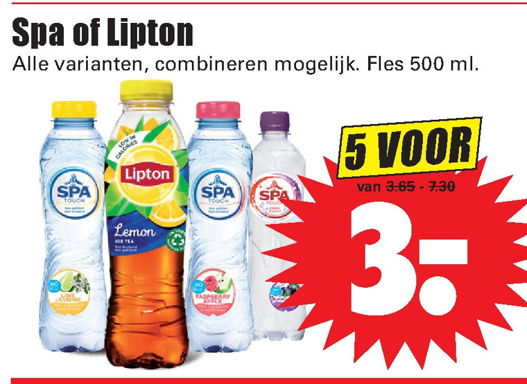 Lipton   fruitdrank, ice tea folder aanbieding bij  Dirk - details