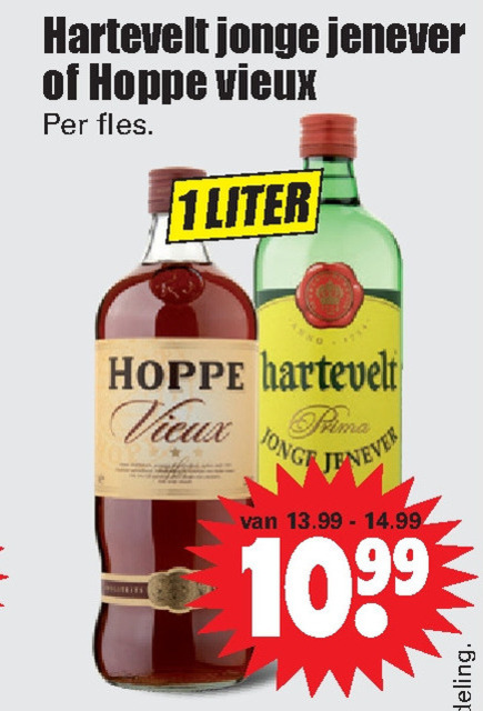 Hartevelt   jenever, vieux folder aanbieding bij  Dirk - details