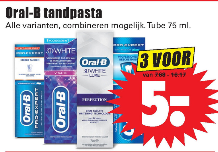 Oral-B   tandpasta folder aanbieding bij  Dirk - details