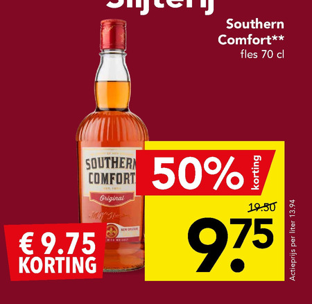 Southern Comfort   bourbon folder aanbieding bij  Deen - details