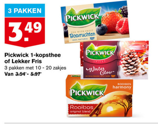 Pickwick   thee folder aanbieding bij  Hoogvliet - details