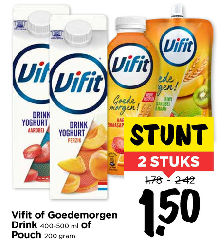 Vifit   drinkyoghurt folder aanbieding bij  Vomar - details