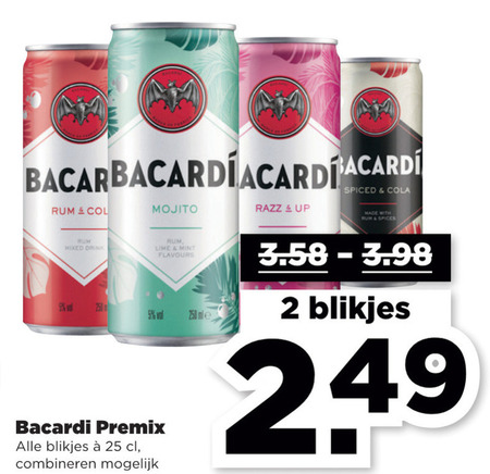 Bacardi   mixdrank folder aanbieding bij  Plus - details