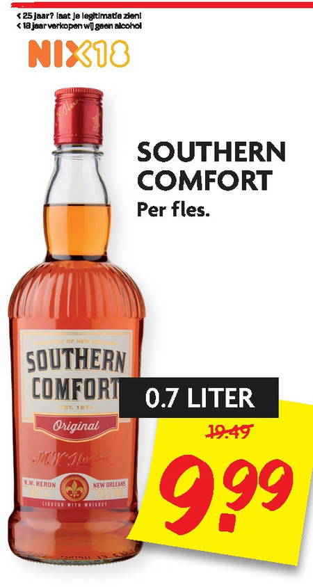 Southern Comfort   bourbon folder aanbieding bij  Dekamarkt - details