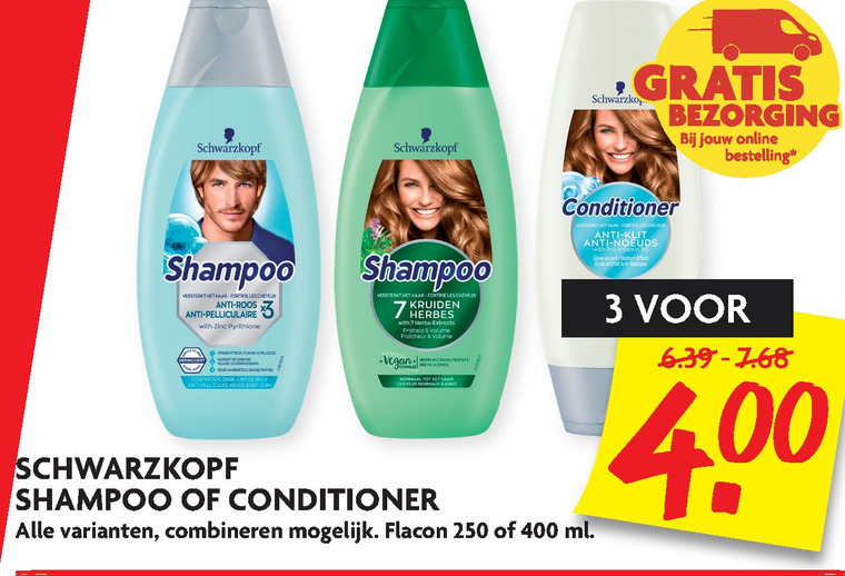 Schwarzkopf   shampoo, conditioner folder aanbieding bij  Dekamarkt - details