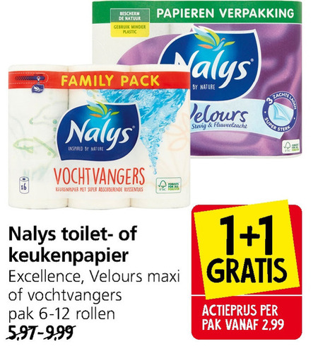 Nalys   toiletpapier, keukenpapier folder aanbieding bij  Jan Linders - details