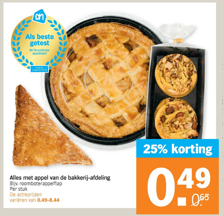 Albert Heijn Huismerk   appeltaart, appelkruimelvlaai folder aanbieding bij  Albert Heijn - details