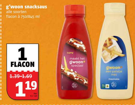 Gwoon   tomatenketchup, curryketchup folder aanbieding bij  Poiesz - details