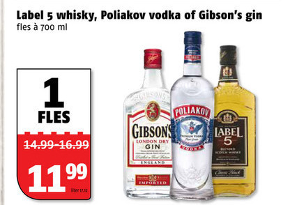 Poliakov   wodka, whisky folder aanbieding bij  Poiesz - details