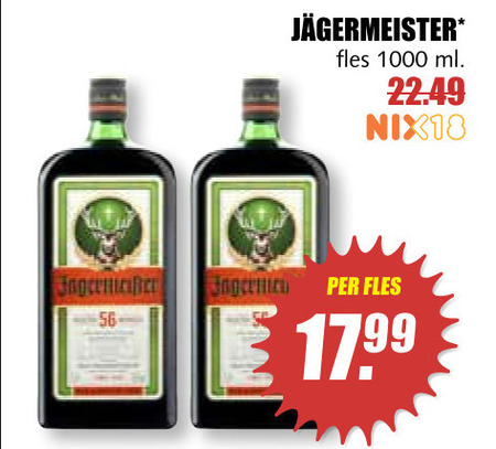 Jagermeister   kruidenbitter folder aanbieding bij  MCD Supermarkt Basis - details