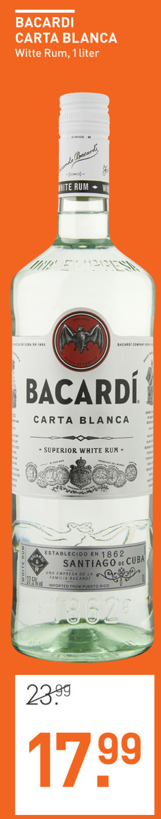 Bacardi   rum folder aanbieding bij  Gall & Gall - details