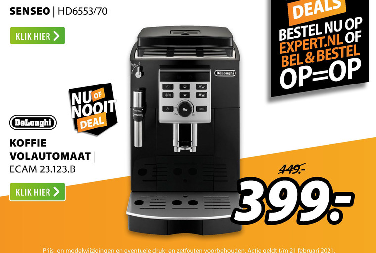 DeLonghi   espressoapparaat folder aanbieding bij  Expert - details