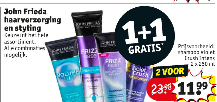 John Frieda   conditioner, shampoo folder aanbieding bij  Kruidvat - details