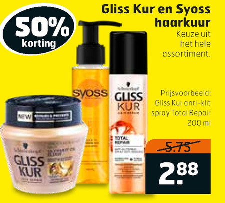 Gliss Kur   haarmasker folder aanbieding bij  Trekpleister - details