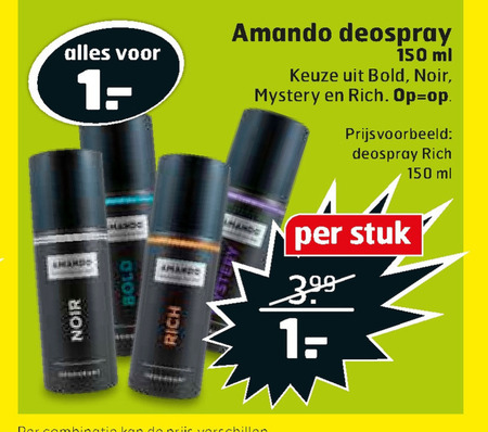 Amando   deodorant folder aanbieding bij  Trekpleister - details