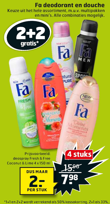 Fa   deodorant, douchegel folder aanbieding bij  Trekpleister - details