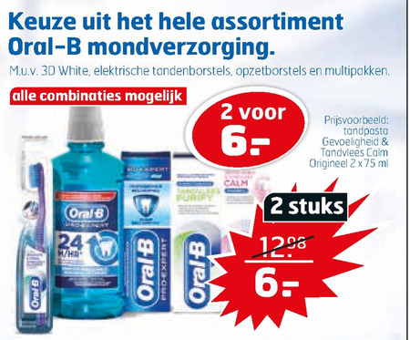 Oral-B   mondverzorging, flosdraad folder aanbieding bij  Trekpleister - details