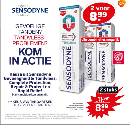 Sensodyne   tandpasta folder aanbieding bij  Trekpleister - details