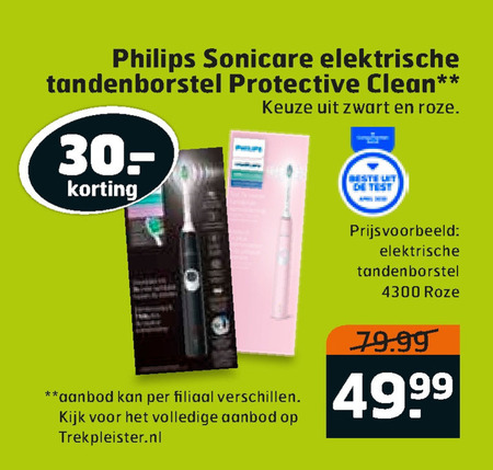 Philips   electrische tandenborstel folder aanbieding bij  Trekpleister - details