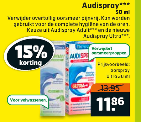 Audispray   oordruppels folder aanbieding bij  Trekpleister - details