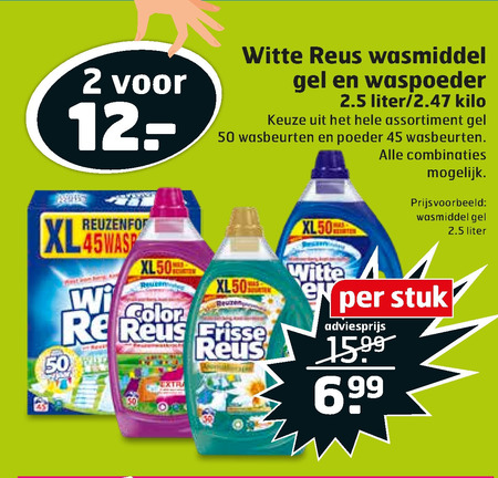 Witte Reus   wasmiddel folder aanbieding bij  Trekpleister - details