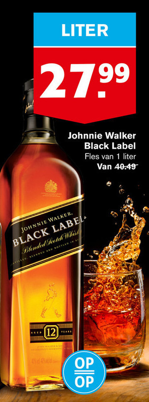 Johnnie Walker   whisky folder aanbieding bij  Hoogvliet - details