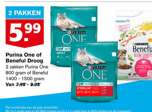 Beneful   kattenvoer, hondenvoer folder aanbieding bij  Hoogvliet - details