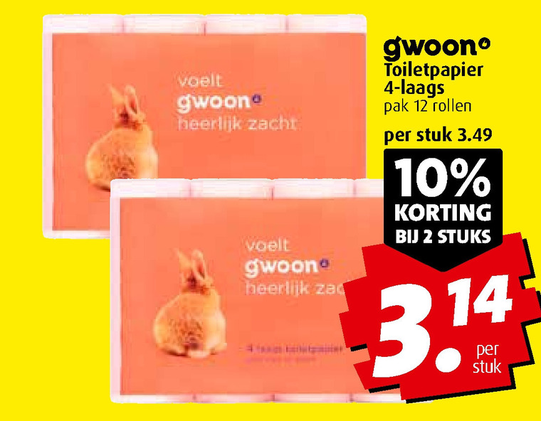 Gwoon   toiletpapier folder aanbieding bij  Boni - details