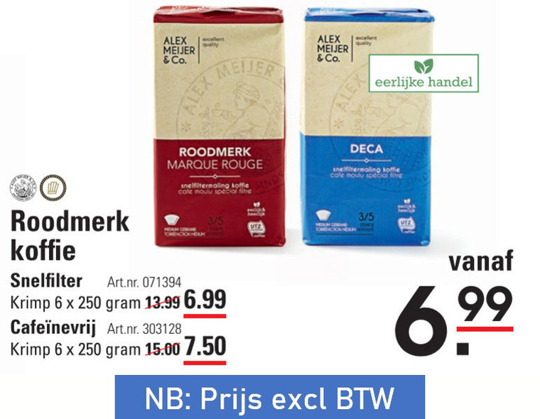 Alex Meijer   koffie folder aanbieding bij  Sligro - details