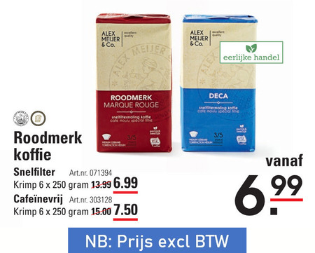 Alex Meijer   koffie folder aanbieding bij  Sligro - details