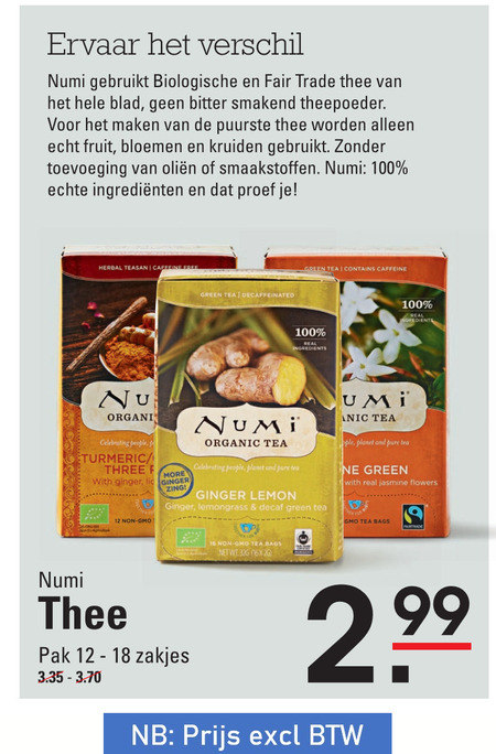 Numi   thee folder aanbieding bij  Sligro - details