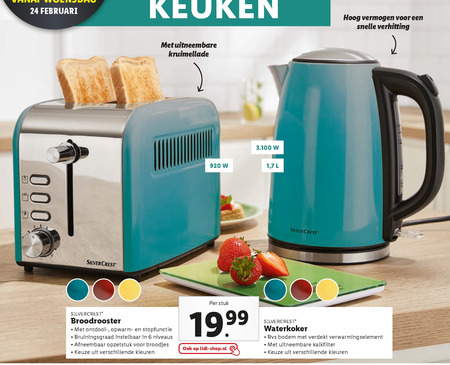 SilverCrest   waterkoker, broodrooster folder aanbieding bij  Lidl - details