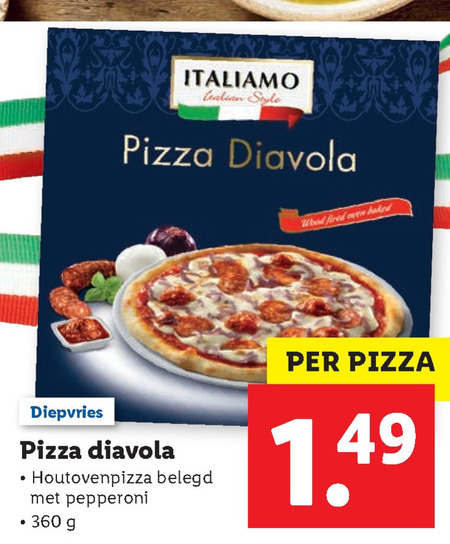 Italiamo   diepvriespizza folder aanbieding bij  Lidl - details