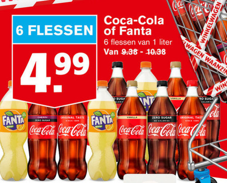 Fanta   cola, frisdrank folder aanbieding bij  Hoogvliet - details