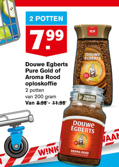 Douwe Egberts   oploskoffie folder aanbieding bij  Hoogvliet - details