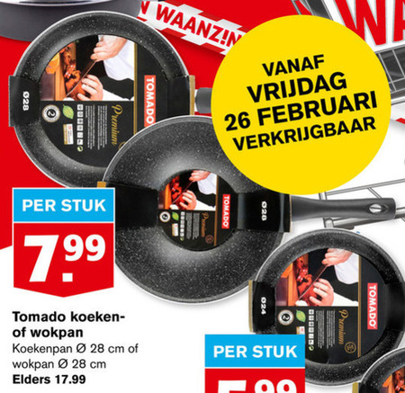 Tomado   koekenpan, wokpan folder aanbieding bij  Hoogvliet - details