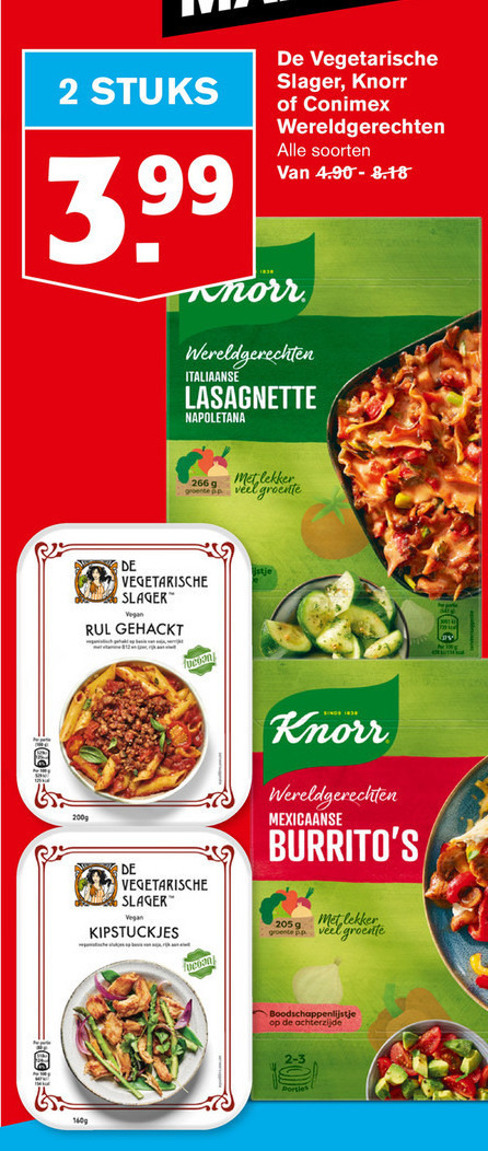 Conimex   vegetarisch, maaltijdmix folder aanbieding bij  Hoogvliet - details