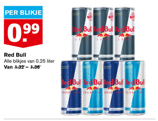 Red Bull   energiedrank folder aanbieding bij  Hoogvliet - details