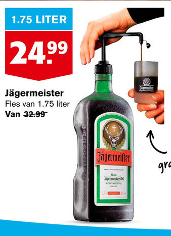 Jagermeister   kruidenbitter folder aanbieding bij  Hoogvliet - details