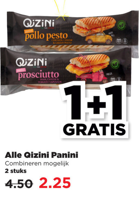 Qizini   panini  folder aanbieding bij  Plus - details