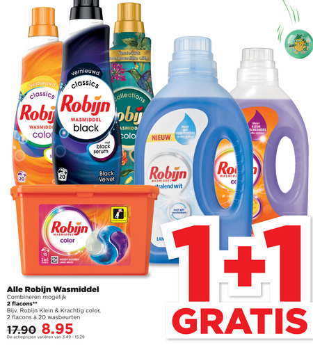 Robijn   wasmiddel folder aanbieding bij  Plus - details