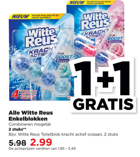 Witte Reus   toiletblok folder aanbieding bij  Plus - details