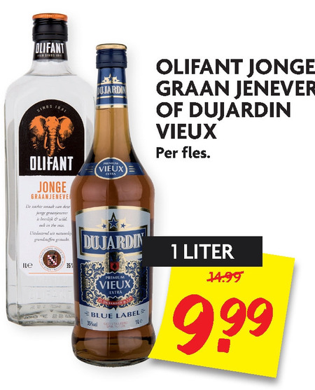 Dujardin   vieux, jenever folder aanbieding bij  Dekamarkt - details