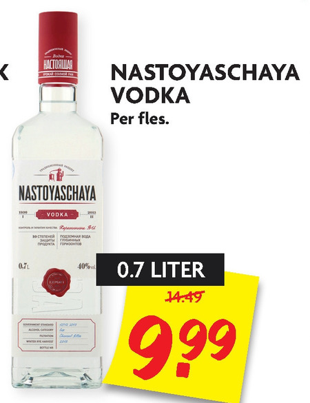 Nastoyaschaya   wodka folder aanbieding bij  Dekamarkt - details