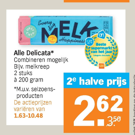 Delicata   chocolade folder aanbieding bij  Albert Heijn - details