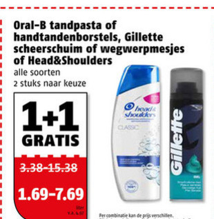 Gillette   tandpasta, shampoo folder aanbieding bij  Poiesz - details